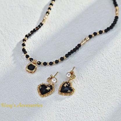 Black Onyx Necklace and Earrings