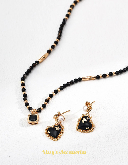 Black Onyx Necklace and Earrings